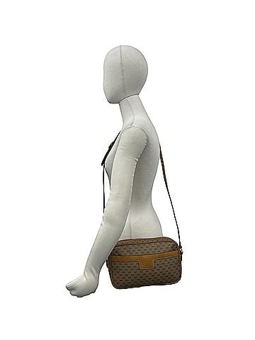 Gucci GUCCI Vintage Micro GG Logo Leather Mini Shoulder Bag/Pochette, Brown/Camel, 22927 (view 2)