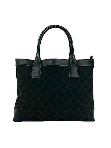 Gucci GUCCI GG pattern canvas leather handbag tote bag Boston black 56362 (view 1)