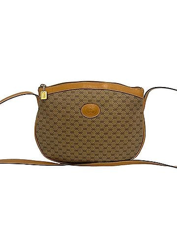Gucci GUCCI Vintage Micro GG Logo Leather Shoulder Bag/Pouch, Brown, K85-3 (view 1)
