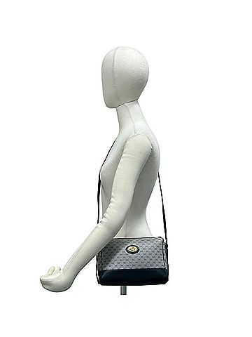Gucci GUCCI Vintage Old Gucci Micro GG Logo Hardware Leather Shoulder Bag Pouch Navy 19276 (view 2)