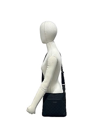 Gucci GUCCI GG Logo Pattern Canvas Leather Genuine Shoulder Bag Sacoche Pouch Crossbody Navy 87772 (view 2)