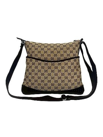 Gucci GUCCI GG Monogram Canvas Perforated Leather Shoulder Bag/Sacoche - Brown/Beige 21399 (view 1)