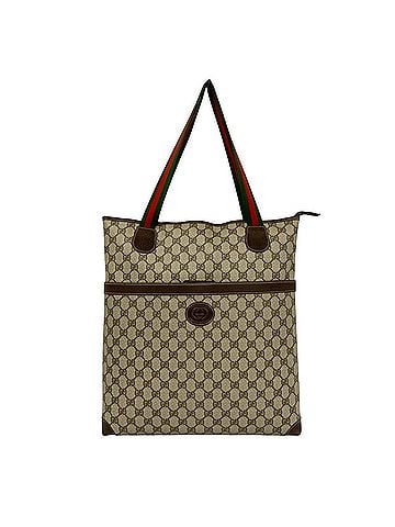 Gucci GUCCI Vintage Sherry Line GG Logo Leather Tote Bag/Handbag, Brown, 43044 (view 1)