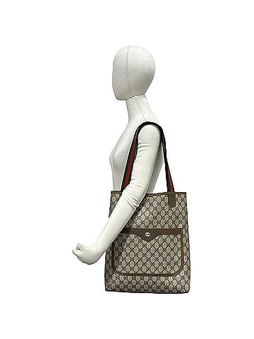 Gucci GUCCI Vintage Sherry Line GG Logo Leather Tote Bag/Handbag, Brown, 30628 (view 2)