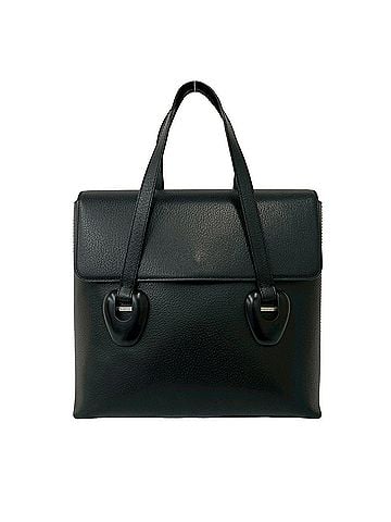 Gucci GUCCI (Old Gucci) Vintage Logo Engraved Hardware Leather Handbag Tote Bag Black 67753 (view 1)
