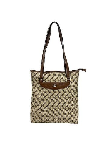 Gucci GUCCI Vintage GG Logo Leather Tote Bag/Handbag/Semi-Shoulder Bag, Brown, 62154 (view 1)