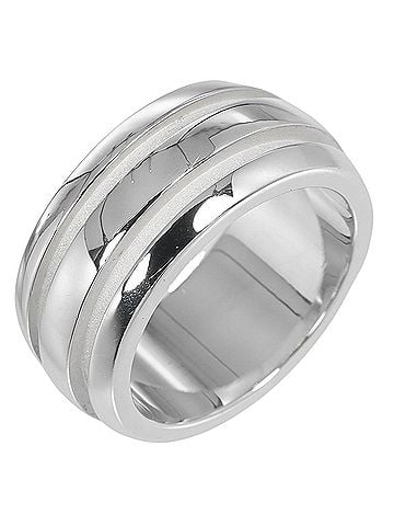 Tiffany & Co. Tiffany &amp; Co. Atlas Grooved Double Line Ring, sterling silver, approximately 9.53g, unisex (view 1)