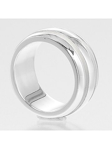 Tiffany & Co. Tiffany &amp; Co. Atlas Grooved Double Line Ring, sterling silver, approximately 9.53g, unisex (view 2)
