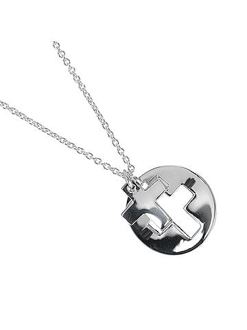 Tiffany & Co. Tiffany &amp; Co. Stencil Cross Necklace, 925 Sterling Silver, Approx. 3.18g, Women's (view 1)