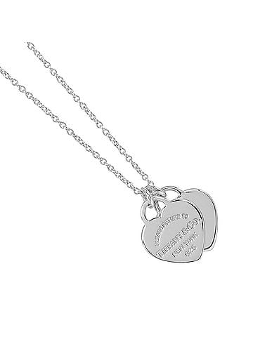 Tiffany & Co. Tiffany &amp; Co. Return to Necklace Double Heart Tag Mini Sterling Silver 925 TIFFANY Women's (view 1)