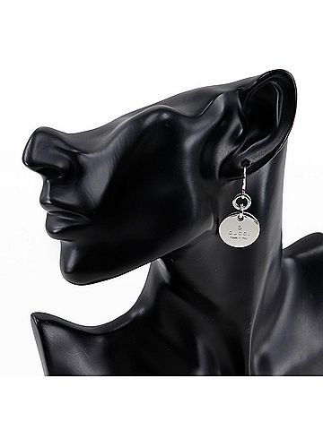 Gucci Gucci GUCCI Trademark Earrings Logo Round Silver 925 Approx. 12.1g Women's (view 2)