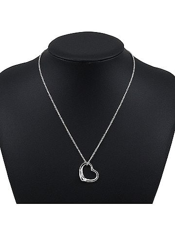Tiffany & Co. Tiffany &amp; Co. Open Heart Necklace, Elsa Peretti Design, Sterling Silver 925, Approx. 5g, Women's. (view 2)