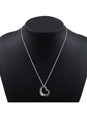 Tiffany & Co. Tiffany &amp; Co. Open Heart Necklace, Elsa Peretti Design, Sterling Silver 925, Approx. 2g, Women's. (view 2)