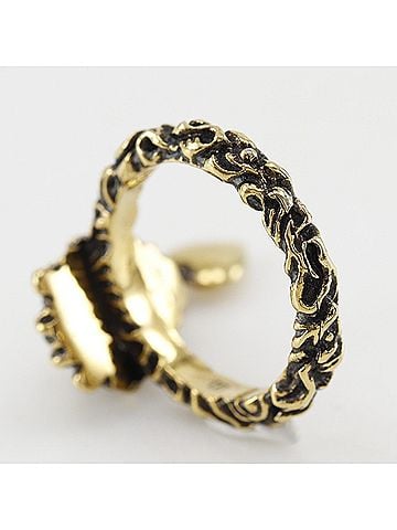 Gucci Gucci Lion Head Ring, Heart Design, Gold Plated, Approx. 7.3g, Women's (view 2)