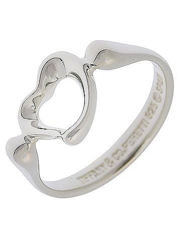 Tiffany & Co. Tiffany &amp; Co. Open Heart Ring, Elsa Peretti Design, Sterling Silver 925, Shape, Approx. 2.4g, Women's, A Rank (view 1)