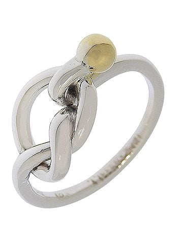 Tiffany & Co. Tiffany &amp; Co. Love Knot Ring, Sterling Silver 925 x 18K Yellow Gold, Approx. 2.9g, Women's. (view 1)