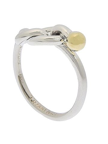 Tiffany & Co. Tiffany &amp; Co. Love Knot Ring, Sterling Silver 925 x 18K Yellow Gold, Approx. 2.9g, Women's. (view 2)
