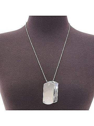 Gucci Gucci Dog Tag Necklace, Sterling Silver 925, Approx. 53.1g, Unisex. (view 2)