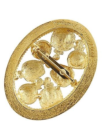 Christian Dior Christian Dior Perfume Bottle Brooch Motif Gold Plated Approx. 17g Women's (view 2)