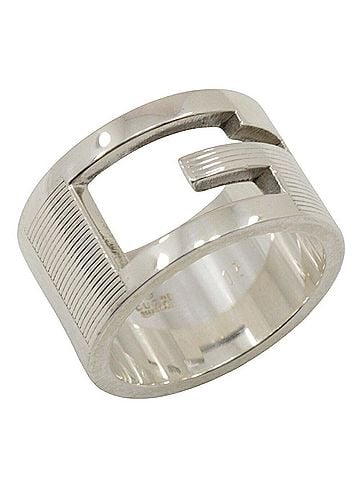 Gucci Gucci Branded G wide ring ring, silver 925, approx. 10.8g for women (view 1)