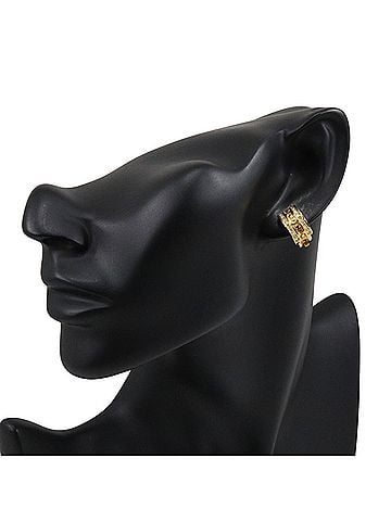 Christian Dior Christian Dior CD Logo Earrings, Gold Plated with Rhinestones, Approx. 6.8g, Logo, Women's. (view 2)