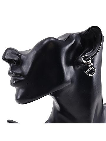 Christian Dior Christian Dior CD logo earrings, silver, approximately 5.5g, logo, for women. (view 2)