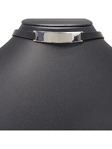 Gucci Gucci bracelet/choker, 925 sterling silver and rubber, approximately 27.6g, unisex. (view 2)