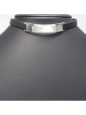 Gucci Gucci bracelet/choker, 925 sterling silver and rubber, approximately 25.9g, unisex. (view 2)