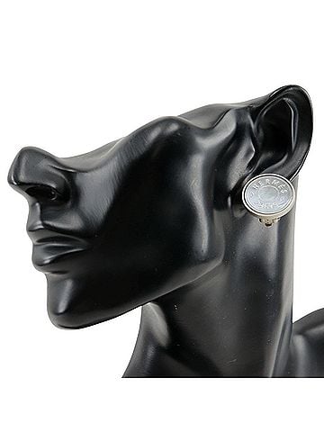 Hermès Hermes HERMES Seria Earrings BIJOUTERIE FANTAISIE x Shell Silver Approx. 12.0g Ceria Women's (view 2)