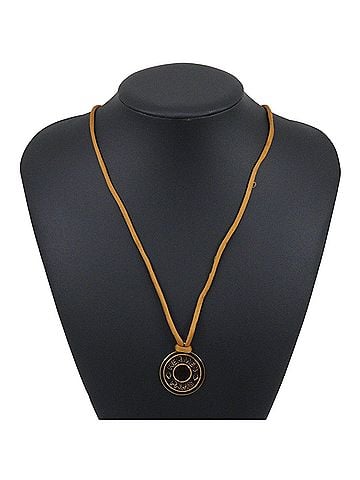 Hermès Hermes Sellier Necklace, Gold Plated x Leather, Approx. 10.7g, Unisex (view 2)