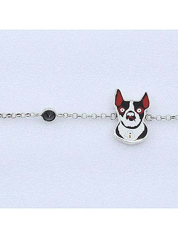 Gucci Gucci BOSCO &amp; ORSO Bracelet, Dog Design, Sterling Silver 925, Approx. 10.5g, Unisex. (view 1)