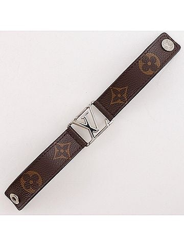 Louis Vuitton Louis Vuitton LOUIS VUITTON Bracelet Hockenheim M6141 Monogram Canvas 2017 Brown Approx. 26g Bra Rubbed Unisex (view 1)