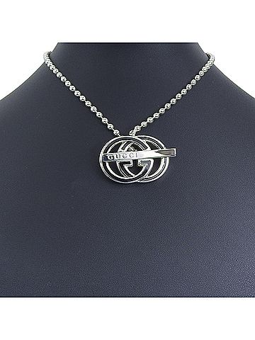 Gucci Gucci Interlocking Necklace, Ball Chain, Sterling Silver 925, Approx. 38.8g, Women's (view 2)