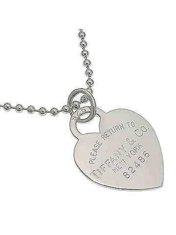 Tiffany & Co. Tiffany &amp; Co. Return to Necklace, Heart Tag, Ball Chain, Sterling Silver 925, Approx. 23.7g, Unisex, Grade A (view 1)
