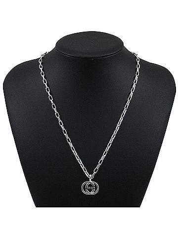 Gucci Gucci Interlocking G Necklace, Sterling Silver 925, Approx. 22.0g, Unisex (view 2)