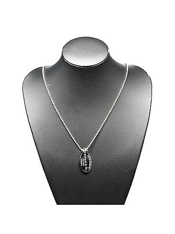 Tiffany & Co. Tiffany &amp; Co. Return to Collection Oval Tag Necklace, Sterling Silver 925, Approx. 24.2g. (view 2)