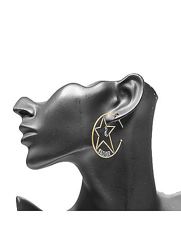 Christian Dior Christian Dior Dior J'ADIOR Moon &amp; Star Hoop Earrings, Gold Plated, Approx. 7.5g, J'Adore, (view 2)