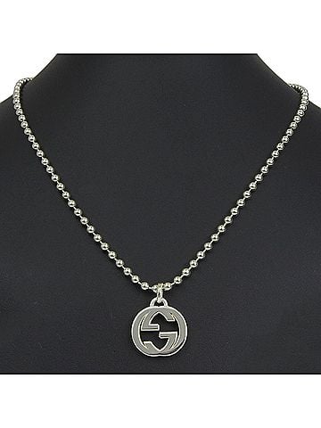 Gucci Gucci Interlocking Necklace, Ball Chain, Sterling Silver 925, Approx. 32.9g, Unisex. (view 2)