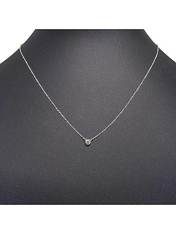 Tiffany & Co. Tiffany &amp; Co. By the Yard Necklace by Elsa Peretti, 925 Sterling Silver with Diamonds, Approx. 1.6g, Women's. (view 2)