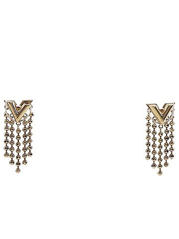 Louis Vuitton Louis Vuitton Essential V Skin Earrings M00634 Gold Plated 2022 Model VA1292 Approx. 5.6g Women's (view 1)