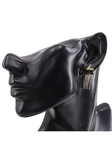 Louis Vuitton Louis Vuitton Essential V Skin Earrings M00634 Gold Plated 2022 Model VA1292 Approx. 5.6g Women's (view 2)