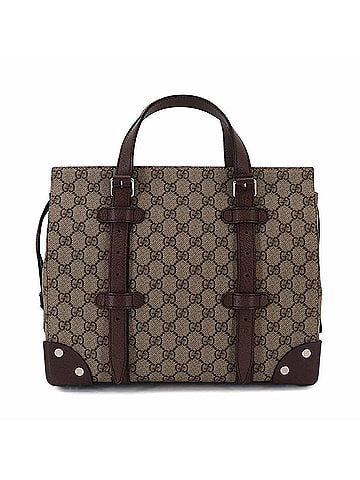 Gucci Gucci GG Supreme Tote Handbag, Leather, Beige/Brown, 643814, Silver Hardware. (view 1)