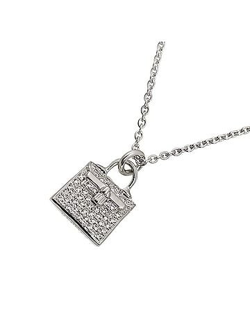 Hermès Hermes Amulette Kelly Diamond Necklace 0.21ct 40cm 18K WG White Gold 750 (view 1)