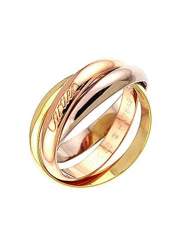 Cartier Cartier Trinity Medium MM #56 Ring, 18K Yellow Gold, White Pink Triple Band, Three Colors, 750 Gold. (view 1)