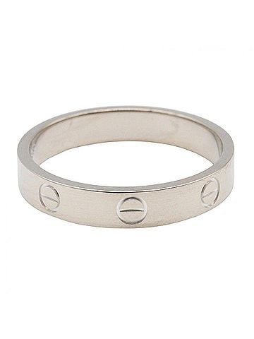 Cartier Cartier Mini Love Ring, 18K White Gold (18KWG), Silver Tone, B4085100 (Men's/Women's) (view 2)