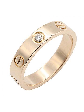 Cartier Cartier Mini Love Ring 1PD Ring, Jewelry, 18KPG (Pink Gold), Diamond, Women's, Gold Tone, Clear B4050700 (view 1)