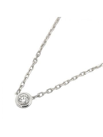 Cartier Cartier d'Amour SM Necklace, 18K White Gold (18KWG), Diamond, Women's, Clear/Silver Tone, B7215900 (view 1)