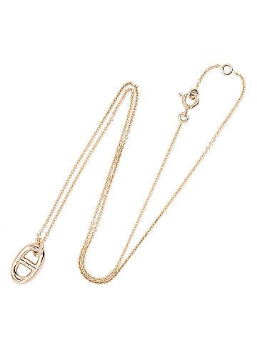 Hermès Hermes Farandole Necklace, 18KPG (Pink Gold), Women's, Gold Tone, H108615B 00 (view 2)