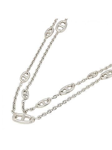Hermès Hermes Chaine d'Ancre Farandole Long Necklace, Sterling Silver 925, Men's and Women's, Tone (view 1)