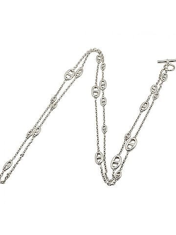 Hermès Hermes Chaine d'Ancre Farandole Long Necklace, Sterling Silver 925, Men's and Women's, Tone (view 2)